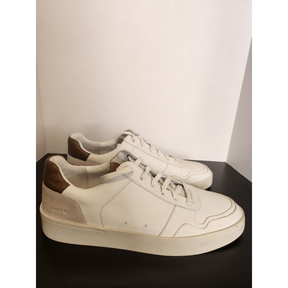 Vince Mason Sneaker Mens 11 White Perforated Leather Casual Low Top Athleisure